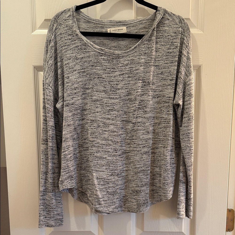 Lucky Brand Heather Gray Marled Long Sleeve Tee
